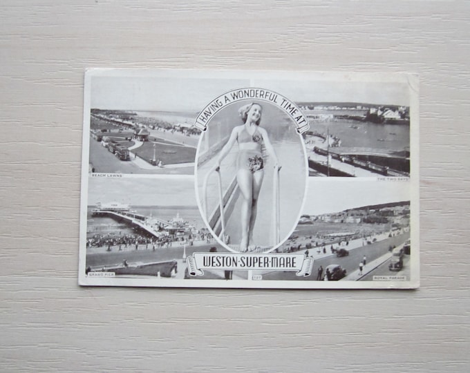 Vintage 1950s Printed Postcard, Weston-Super-Mare, Somerset, UK. Genuine, Original, Used. Ideal Gift For Loved One.
