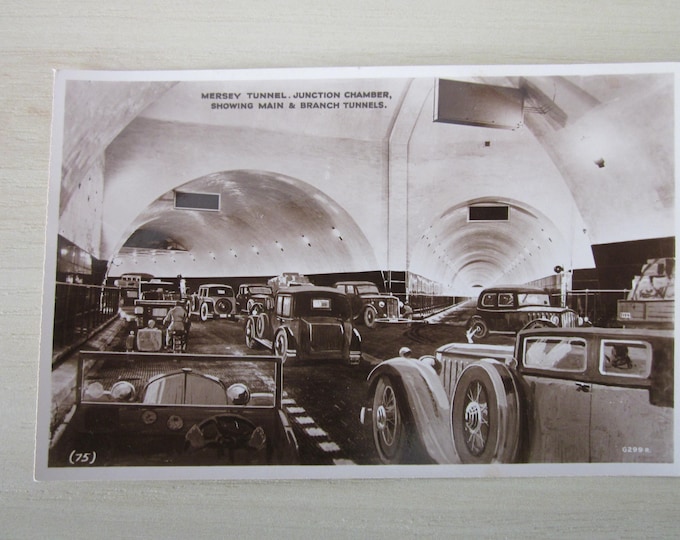 Postcard, Mersey Tunnel, Junction Chamber, Showing Main & Branch Tunnels, United Kingdom. Real Photo (RPPC) Postcard. Genuine, Original.