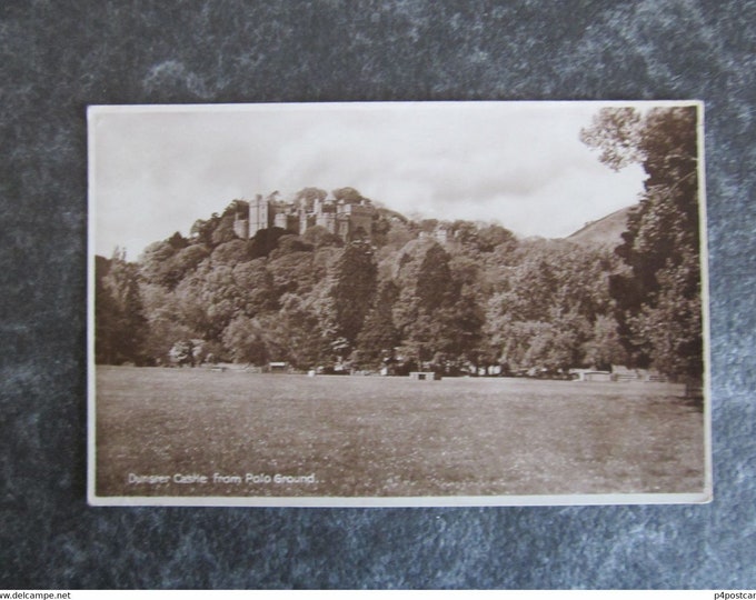 Vintage Postcard, Dunster Castle From Polo Ground, Minehead, Somerset, UK. Genuine, Unused.