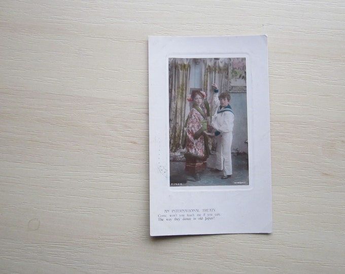 1920s Vintage REAL PHOTO Postcard, Rotary Photographic Plate Sunk Gem Series. Japan? Genuine, Original, Used. Ideal Gift For Loved One