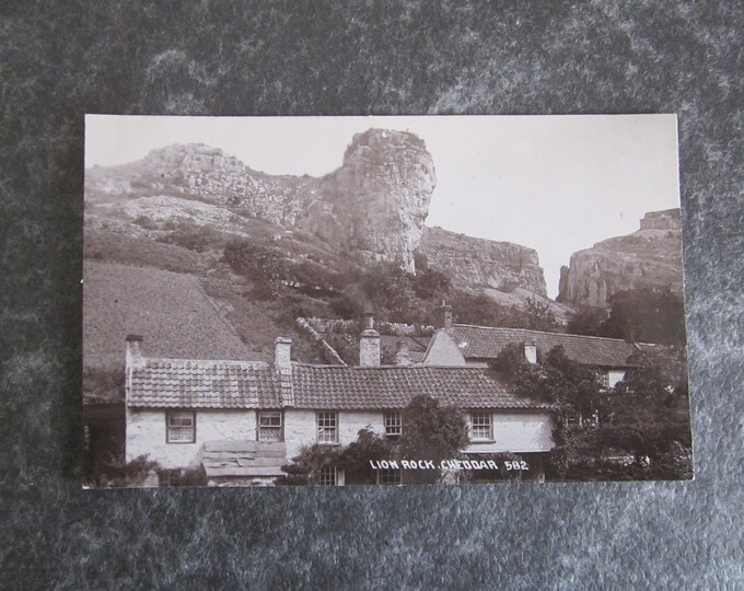 Postcard, Lion Rock, Cheddar, Somerset, UK. Real Photo (RPPC) Postcard. Unused