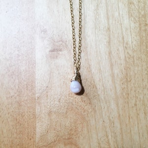 Pink and Gold Necklace / Pink Opal Necklace on Gold Fill Chain / Pink Peruvian Opal / Boho