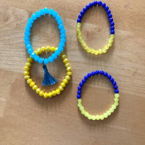 Blau und Gelb Armbänder, Größe Small, Slava Ukraine, Benefiz Charity