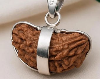 1 Mukhi Rudraksha Silver Pendant, Certified Natural Rudraksha Spiritual Jewelry