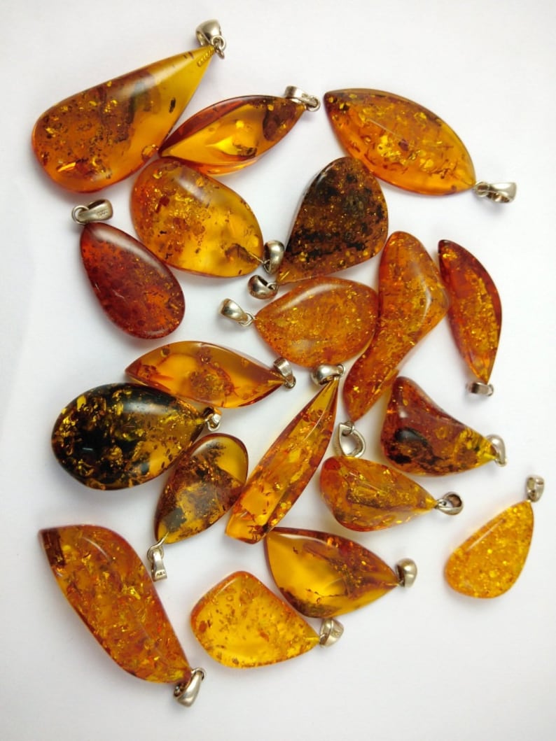 Wholesale Amber Pendant With 925 Sterling Silver Loop Natural Amber Select Amber Shape Wholesale Amber Pendant Mother/'s Day Sale