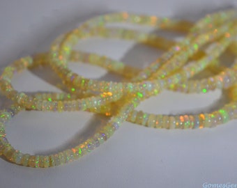 Welo Ethiopian Opal Beads, Opal Beads, Ethiopian Opal, 3-6 MM Ethiopian Opal Rondelle Beads,Ethiopian Opal 16 Inches Strand Opal Necklace