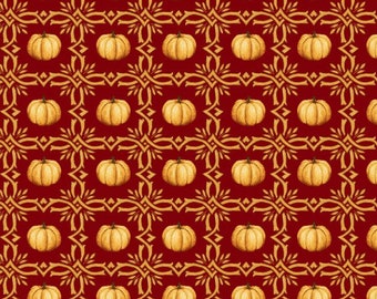 Tissu petites CITROUILLES HAUNTED VILLAGE - Henry Glass Fabrics - Vendu par 50 cm