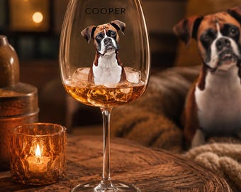 Custom Pet Portrait Glassware, Personalized Dog Portrait Wine Glass, Engraved Pet Beer Pint Glass, Custom Cat Whiskey Glass, Dog Mom Gift