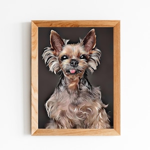 Custom Pet Portrait Unique and Personalized Dog Gift, Capture the Beauty of Your Beloved Yorkshire Terrier, Pet Canvas Art, Gifts for Animal