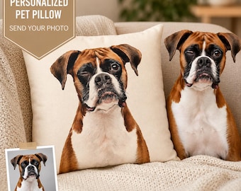 Custom Pet Portrait Pillow | Personalized Dog Pillow, Custom Cat Pillow, Pet Memorial Gift, Photo Pet Cushion, Dog Lover Gift