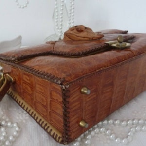 Cuban alligator purse top