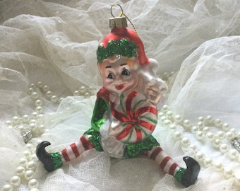 Vintage Baumschmuck Weihnachtselfe Brocante Weihnachtsdekoration Weihnachtskugel Christbaumkugel