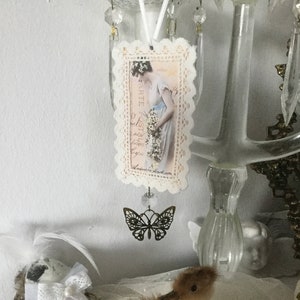 Grußkarte*Schmetterling*Muttertag*Kristall*Deko*Landhausstil*Vintage*Nostalgie*CoeursDeCaschel*Anhänger*Schmetterling*