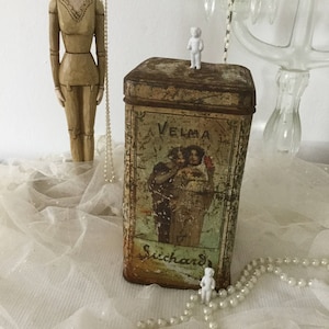Tin Can Suchard Cacao *No.284* Storage Tin Antique 19th Century Decoration CoeursDeCaschel Brocante Edwardian Style Tea Tin Cocoa Tin Gift