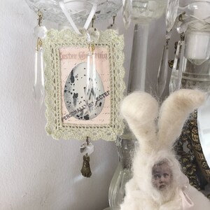 Biglietto d'auguri*Uovo*Pasqua*Cristallo*Decorazione*Stile country*Vintage*Nostalgia*CoeursDeCaschel*Ciondolo*Cartolina di Pasqua*