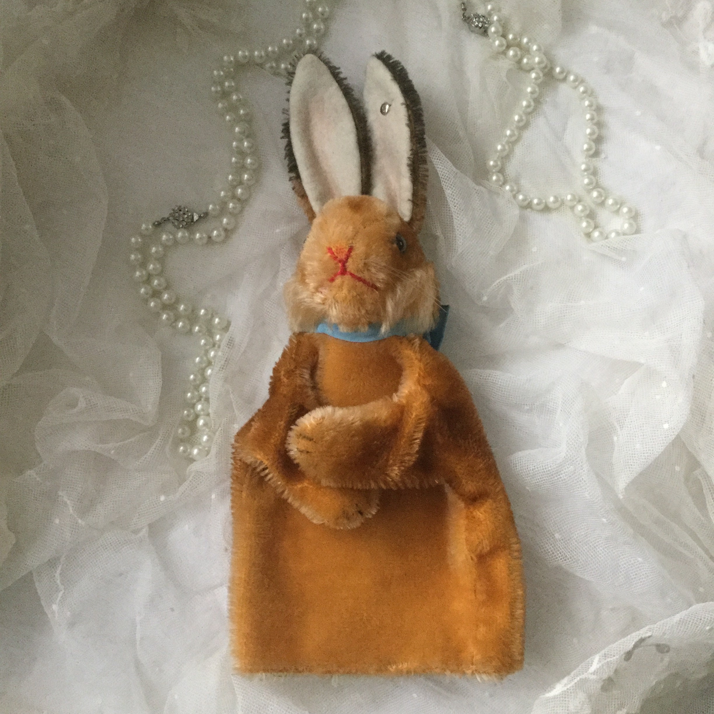 Antique Hand Puppet Bunny Steiff Brown Easter Bunny Finger Etsy