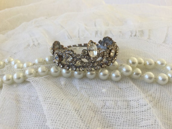 Antique very small rhinestone crown tiara tiara do