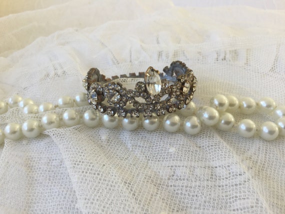 Antique very small rhinestone crown tiara tiara d… - image 1