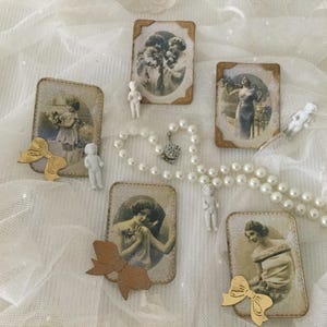 Cartes de vœux*Nostalgie*Srapbooking*Cartes cadeaux*Décoration*Carte de visite*Style maison de campagne*Vintage*Shabby*CoeursDeCaschel*Blanc crème*