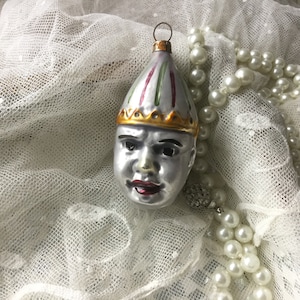 Rarity! Antique tree decoration clown face double face harlequin Christmas decoration Christmas*1900*Christmas decoration Christmas tree ball