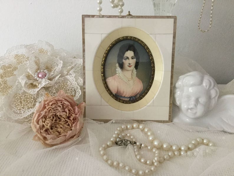 Antique Portrait Magnifying Glass Painting Miniature Painting Etsy UK