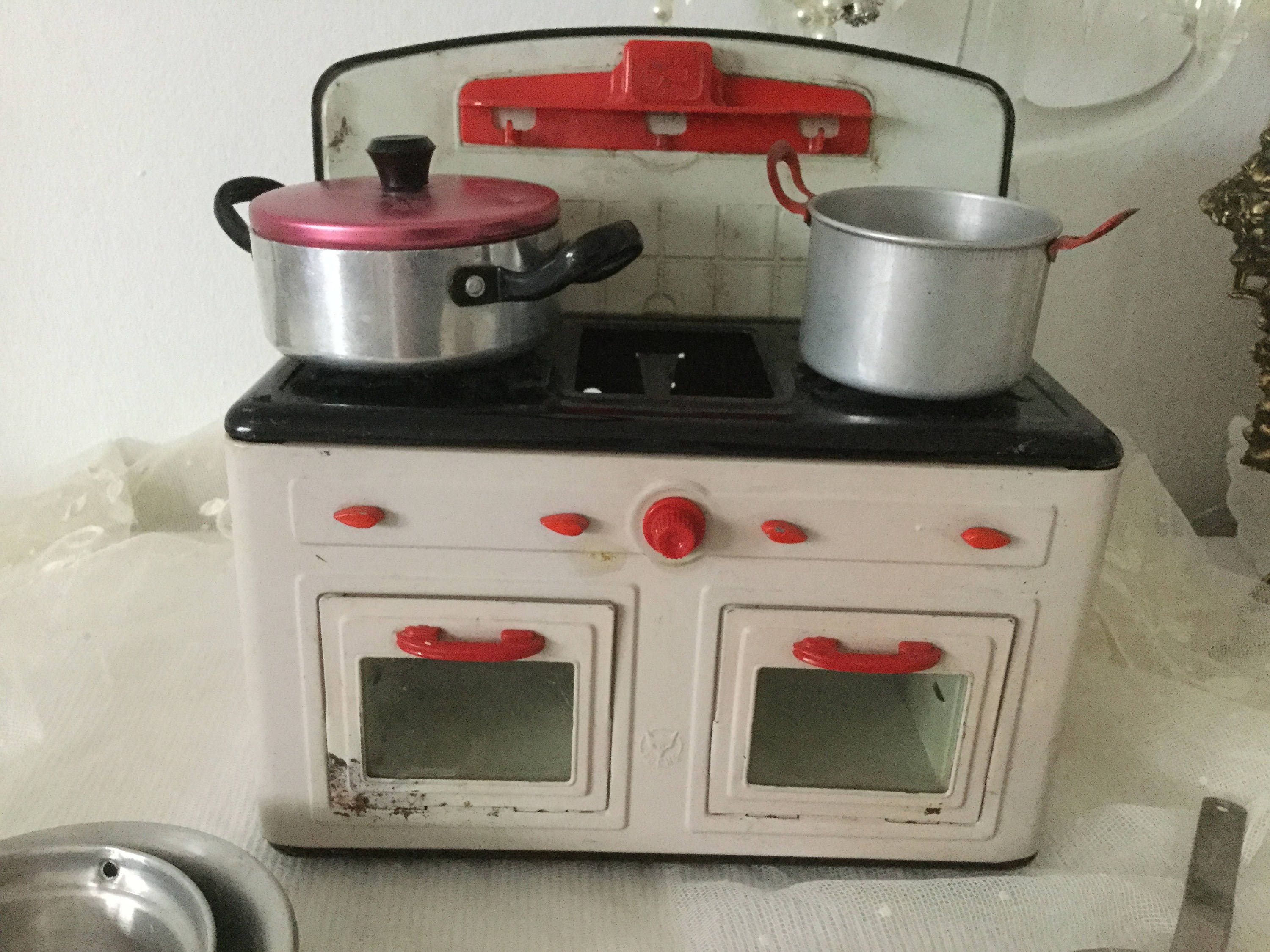 Antiker kleiner Küchenherd Emaille Puppenmöbel Blech Backofen | Etsy