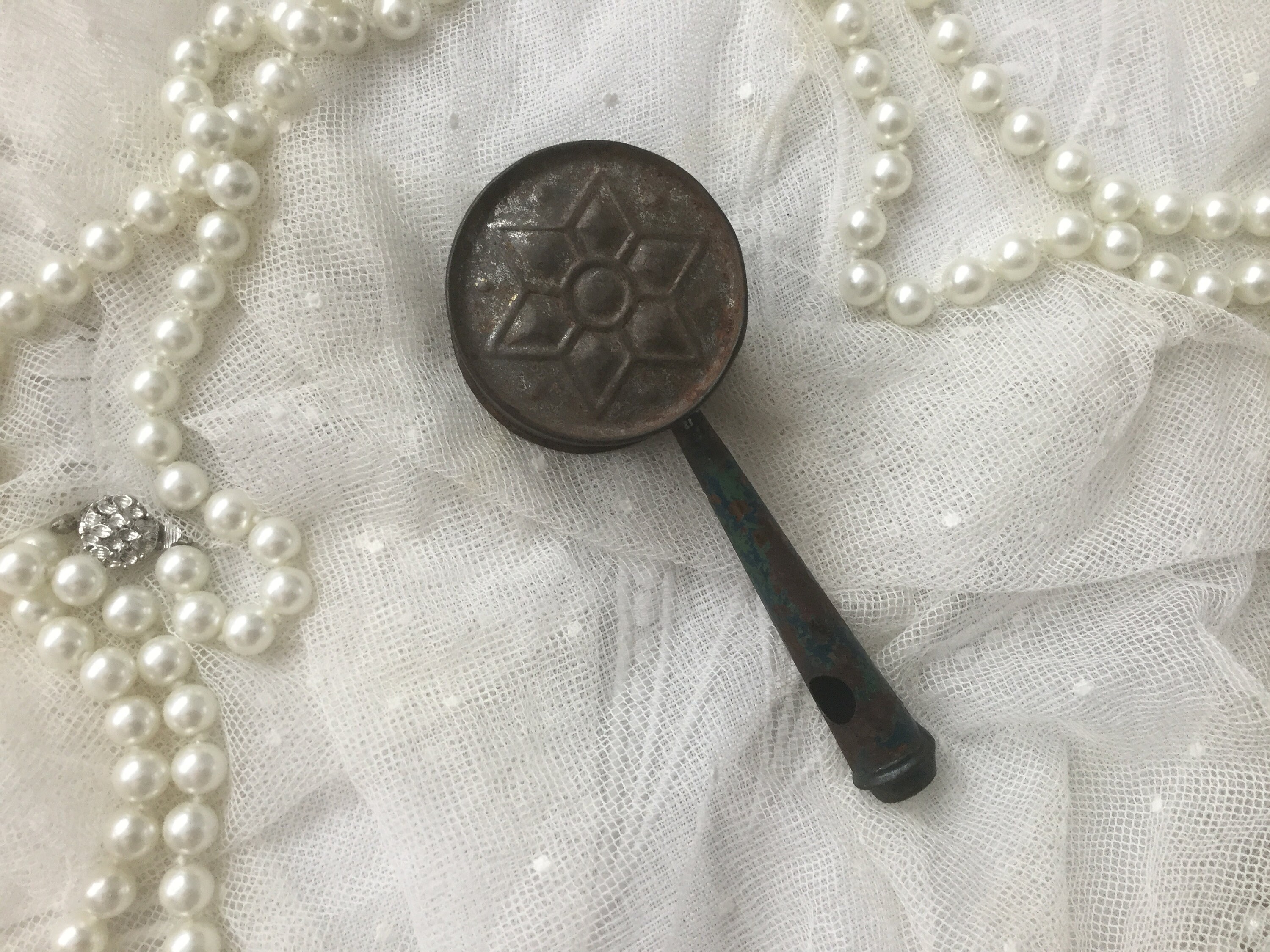 Tin Rattle Rarity! Antique Rattle Silver Blue Tin Rattle Tin Toy*toy 1900*children ...