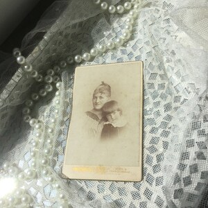 アンティーク写真 *CDV*母と子*1900*デコ*ヴィンテージ*シャビー*クールドゥカシェル 19世紀*エドワード朝様式*ファインレディ*CdV写真 母の日