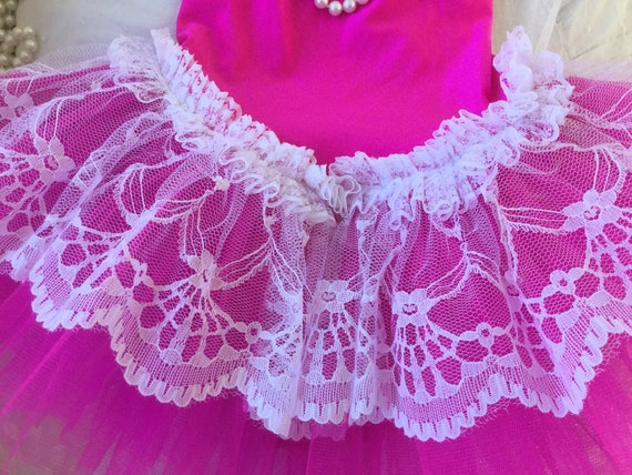 Old Pink Ballet Tutu with Tulle Lace Vintage Shab… - image 3