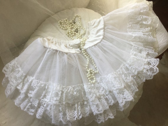 Vintage Tulle Skirt, Petticoat Brocante Lace Tulle