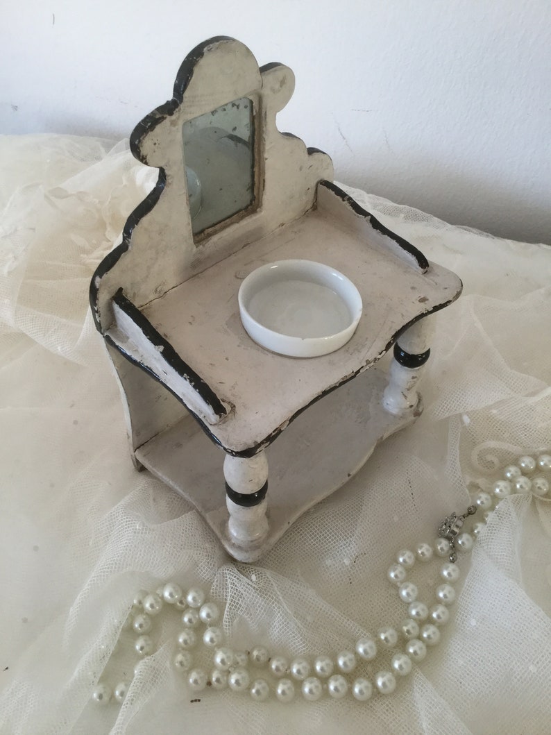 CoeursDeCaschel * Antique Lavabo with Mirror /& Wash Bowl Wash Cure Wash Commode Doll/'s House Doll/'s House Doll/'s House Doll/'s House Doll/'s House