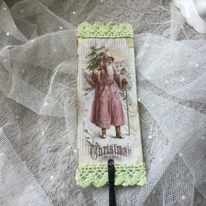 Bookmark Beige Lace Decoration Christmas*1900*Wedding CoeursDeCaschel Brocante Vintage Edwardian Style