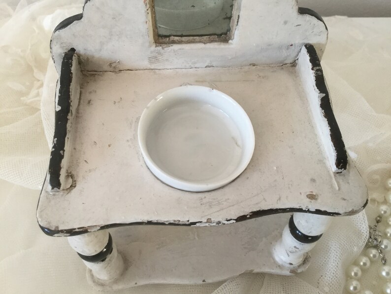 CoeursDeCaschel * Antique Lavabo with Mirror /& Wash Bowl Wash Cure Wash Commode Doll/'s House Doll/'s House Doll/'s House Doll/'s House Doll/'s House