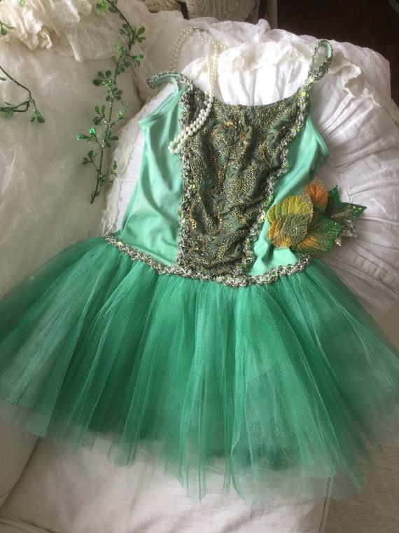 Ballet Tutu with Hair Clip & Leaf Vine Green Fore… - image 2