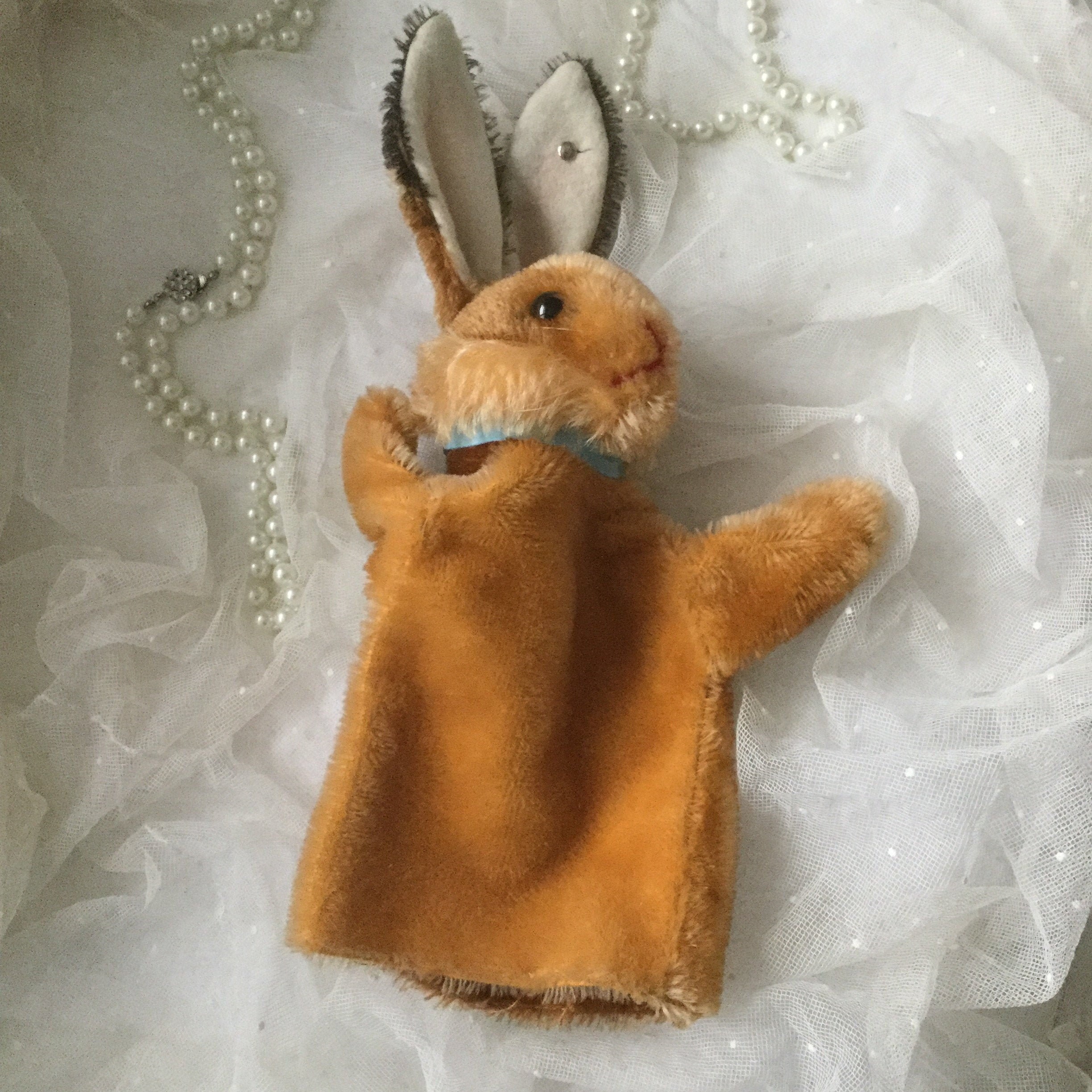 Antique Hand Puppet Bunny Steiff Brown Easter Bunny Finger Etsy