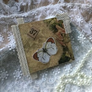 Vintage Karte Tag Elfe Fairy Geburtstag Jubiläum Weihnachten Ostern Spitze Minijournal Grußkarte Geschenkkarte Scrapbooking Junkjournal