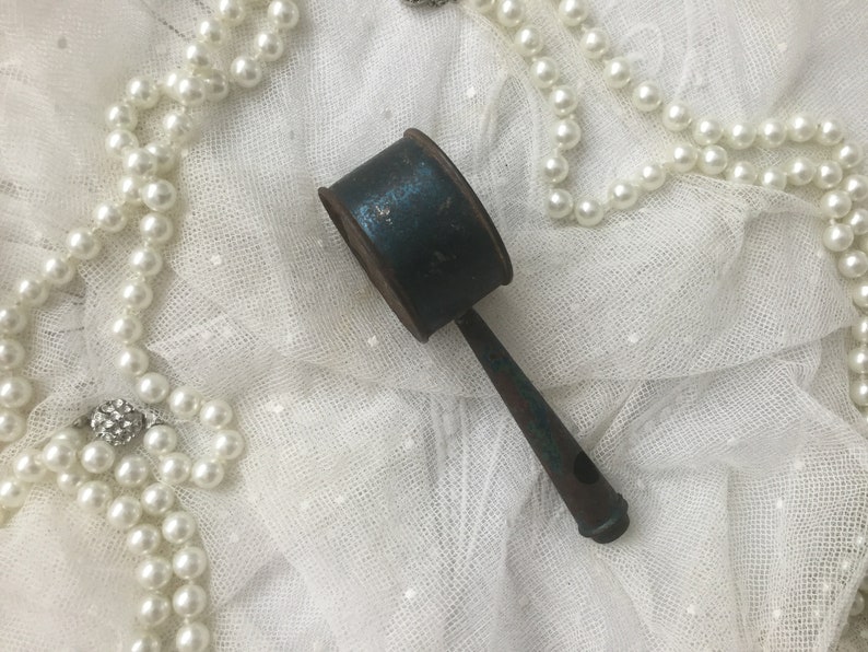 Tin Rattle Rarity! Antique Rattle Silver Blue Tin Rattle Tin Toy*toy 1900*children ...