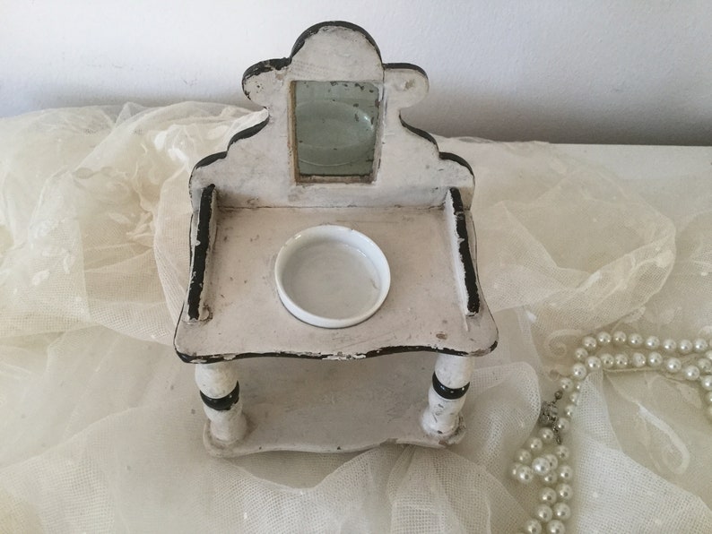 CoeursDeCaschel * Antique Lavabo with Mirror /& Wash Bowl Wash Cure Wash Commode Doll/'s House Doll/'s House Doll/'s House Doll/'s House Doll/'s House