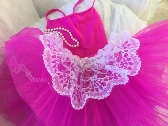 Old Pink Ballet Tutu with Tulle Lace Vintage Shab… - image 7
