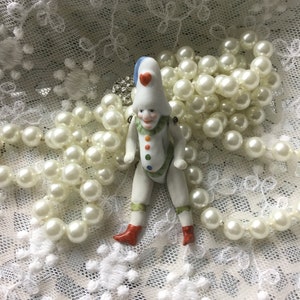 Antique small porcelain doll Hertwig&Co Harlequin Pierrot dollhouse artist doll*Brocante*19th century*Doll*Edwardian Style