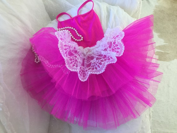 Old Pink Ballet Tutu with Tulle Lace Vintage Shab… - image 6