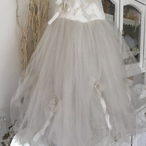 WEDDING DRESS ballet tutu white vintage shabby chic dress dance dress tutu pearls sequins tulle lace wedding dress evening dress prom dress
