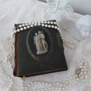 CDV フォトアルバム Antique Carte de Visite 写真集 19 世紀エドワード スタイル メダリオン レザー ペーパー メタル クラスプ 誕生日 結婚式