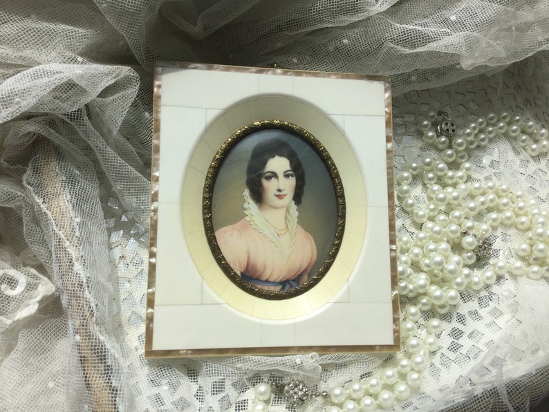 Antique Portrait Magnifying Glass Painting Miniature Painting Etsy