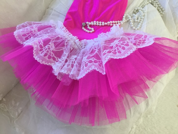Old Pink Ballet Tutu with Tulle Lace Vintage Shab… - image 2