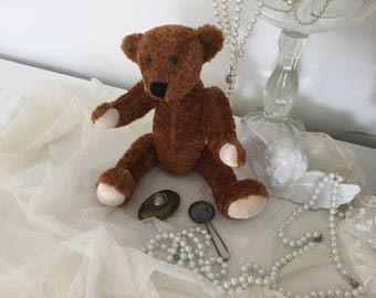 Bear Teddy Künstlerteddy Antik Puppe Vintage Braun Beige Geschenk Geburtstag CoeursDeCaschel Weihnachten