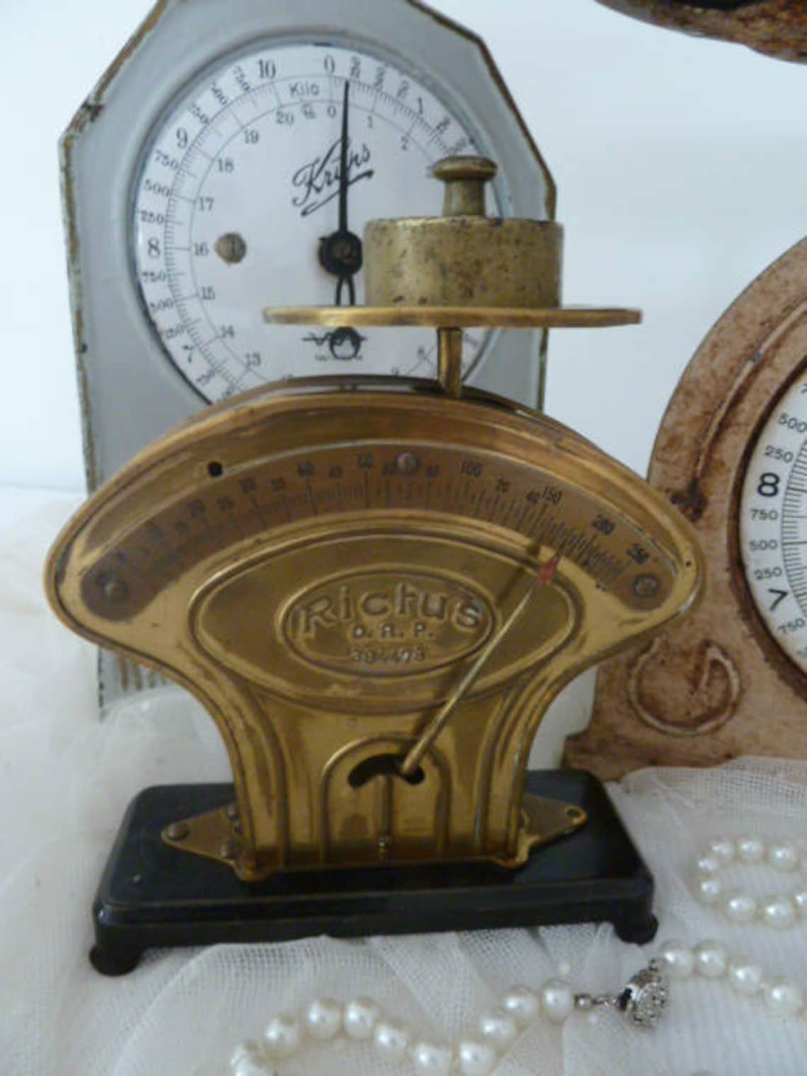 Exquisite Antique German Scale Rictus Art Deco Jakob Maul 1920 Brass ...