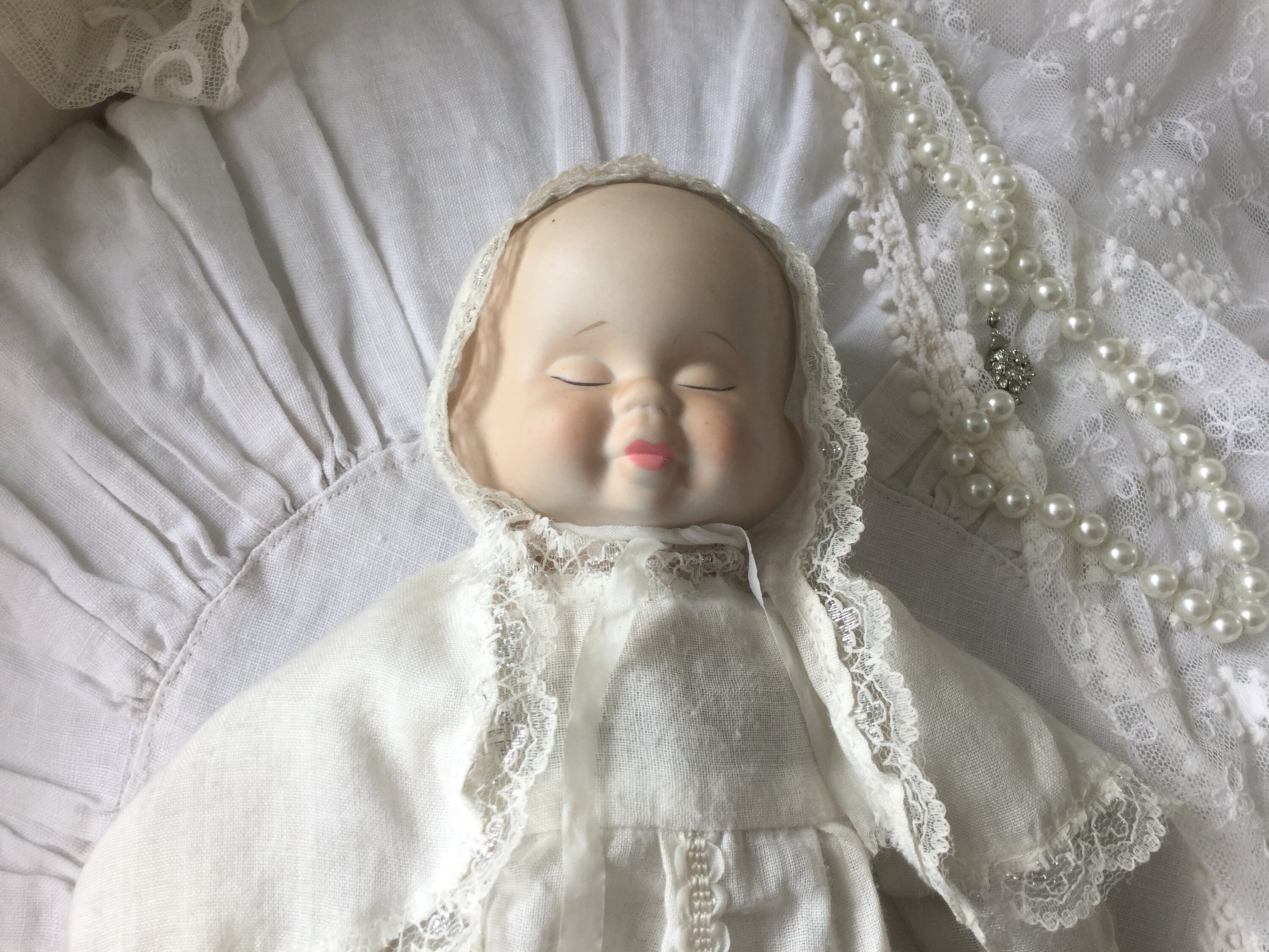 トールペイント作品ANTIQUE-Doll Antique Three-faced Doll*porcelain Head Doll*artist Doll*brocante