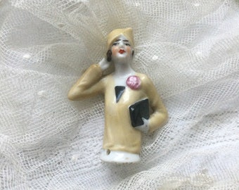 Rarität! Half-Tea-Doll Feine Dame Teepuppe antik Porzellanpuppe Flapper 1920 19.Jh. Dekoration Brocante Viktorian Edwardian Style Geschenk