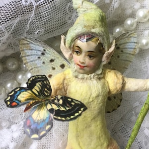 Spring Elf Cotton Doll Cotton Child Elf Cotton Figure Spring Herald Easter Vintage Antique*Decoration*Easter1900*Easter*Nostalgia*Shabbychic*